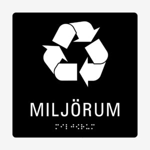 Taktil skylt m. brailleskrift Miljörum
